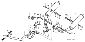 VTR1000F Глушитель