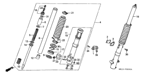 XR600R Вилка передней оси