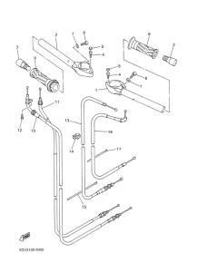 YZF-R6 Steering handle. cable
