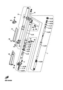 WR400F Вилка передней оси