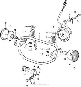 XL250 Headlight stay + horn