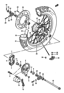 RM125 Rear wheel complete assy