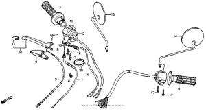 CT90 Handle lever + switch + cable