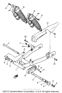 SRX600SC Swing arm - rear shocks