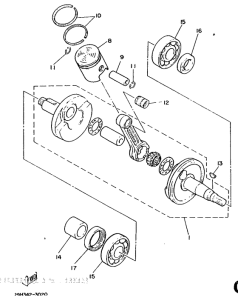 DT50R Коленчатый вал и поршни