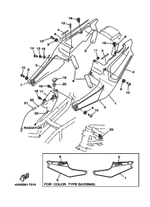 TRX850 Боковая крышка