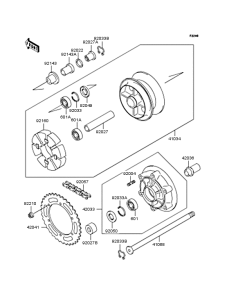 ZR1100 Заднее колесо и цепь