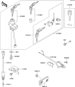 EX250 Замок зажигания