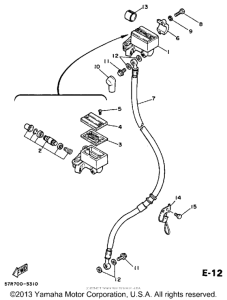XT350N Главный тормозной цилиндр