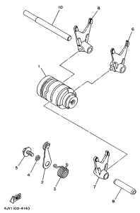 YZ125G Shift cam. fork