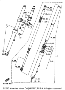 XV250 Передняя вилка