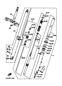 TDM850 Front fork assy(ur silv