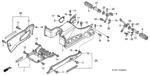 SES150 Floor panel / pillion step