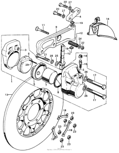 CB450 Front brake caliper + frontbrake disk k5-k7