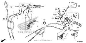 CMX250C Handle lever + switch + cable