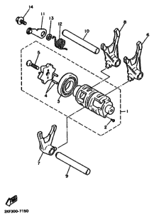 XT600E Shift cam & fork