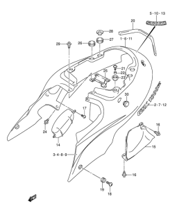 GSX1300R Обтекатель задний