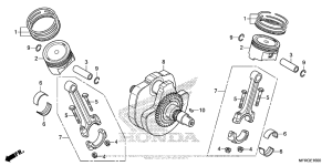 VT1300CR Коленчатый вал и поршни