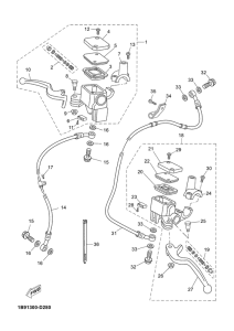 YP125R Главный тормозной цилиндр