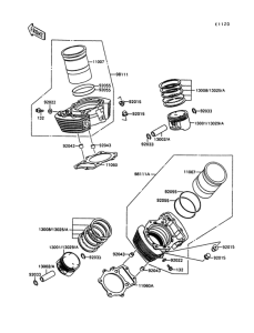 VN1500 Цилиндр и поршни