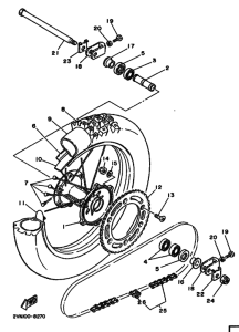 YZ250 YZ250U Rear wheel complete assy