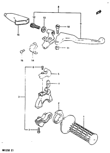 RM125 Right handle switch