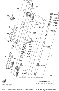 WR426FN Передняя вилка