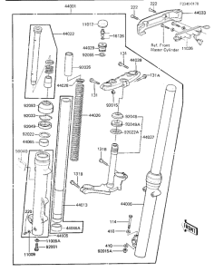 KZ250 Вилка передней оси
