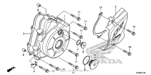 CRF110F Крышка картера левая