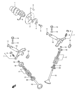 DR200 Распредвал  /  клапан