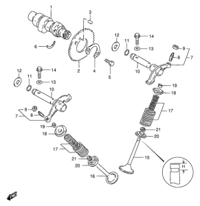GS125 Распределительный вал-клапаны