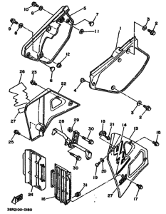 YZ125 YZ125A Крышка боковая & oil tank
