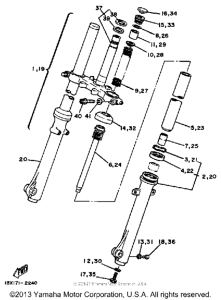 XT200K Передняя вилка