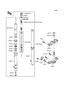 KX65 Передняя вилка