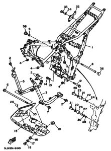 XTZ750 XTZ750B Frame comp