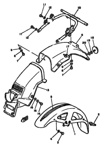 RD250LC Front fender. rear fender