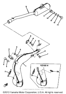 YZ100H Выхлопная система
