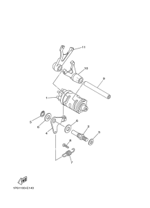 TTR50E Shift cam & fork