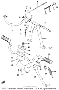 RD125C Stand footrest brake pedal