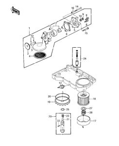 KZ1000 Насос масляный  / фильтр масляный