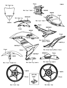EX650 デカール(グリーン)(KJFA)