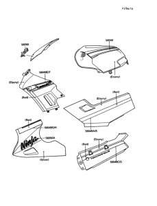 EX250 Decals(ebony / silver)(ex250-f4)
