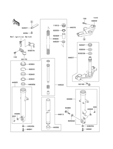 EX250 Передняя вилка