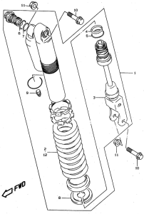 RM80 Абсорбер удавный в сборе задний