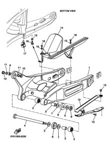 MT03 Задний рычаг и подвеска