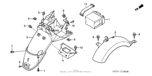CHF50A Rear fender + battery