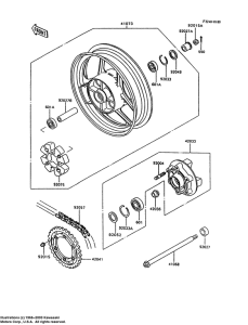 ZX600 Заднее колесо / цепь