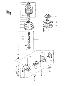 KZ400 Насос масляный  / фильтр масляный