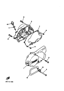 PW80 Crankcase cover ass`y  (v