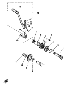 RD350LC Кик стартер